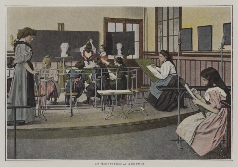 Cours de dessin au Lycée Racine, Paris - French Photographer