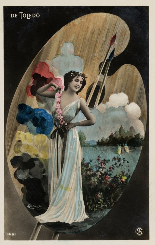 Fille avec une palette d