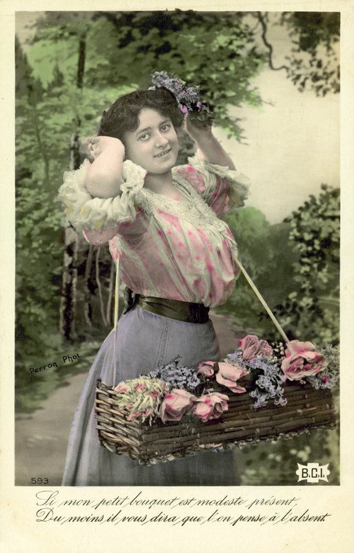 Fille avec des fleurs à vendre - French Photographer