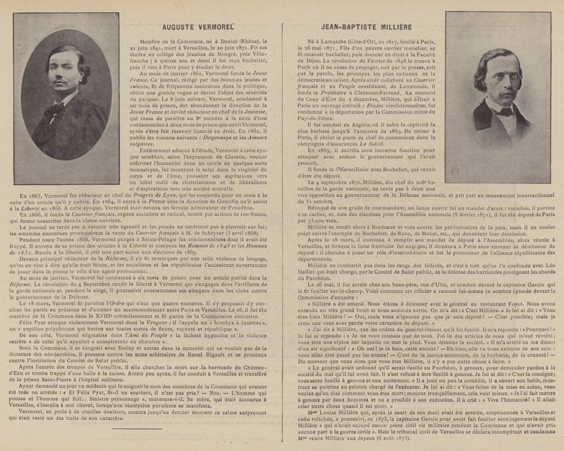 La Commune de Paris, Auguste Vermorel, Jean-Baptiste Millière - French Photographer