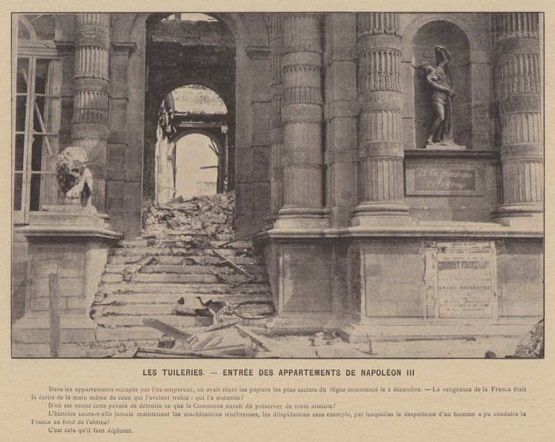 La Commune de Paris, Les Tuileries, entrée des appartements de Napoléon III - French Photographer