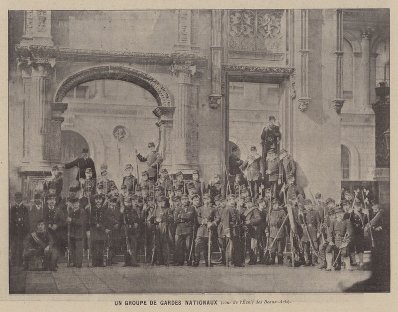 La Commune de Paris, Un Groupe De Gardes Nationaux, cour de l