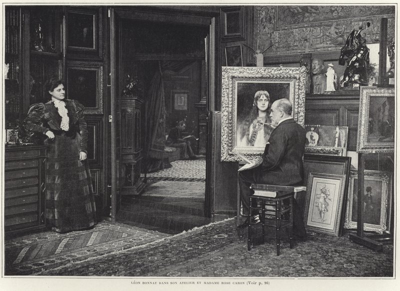 Rose Caron faisant peindre son portrait par Léon Bonnat - French Photographer