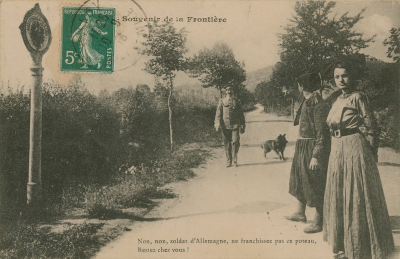 Souvenir de la frontière franco-allemande. Carte postale envoyée en 1913. - French Photographer