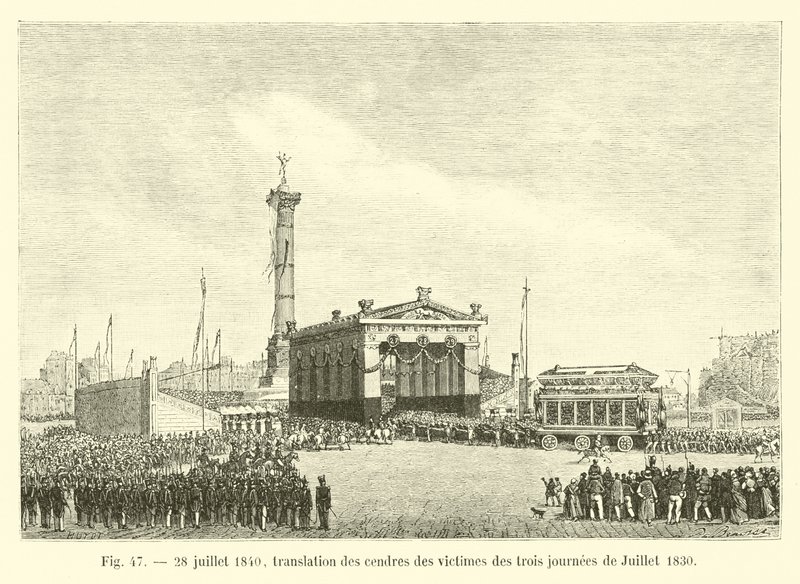 28 juillet 1840, translation des cendres des victimes des trois journées de Juillet 1830 - French School
