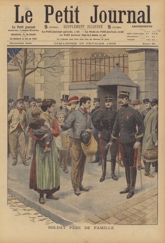 Un soldat et chef de sa famille - French School