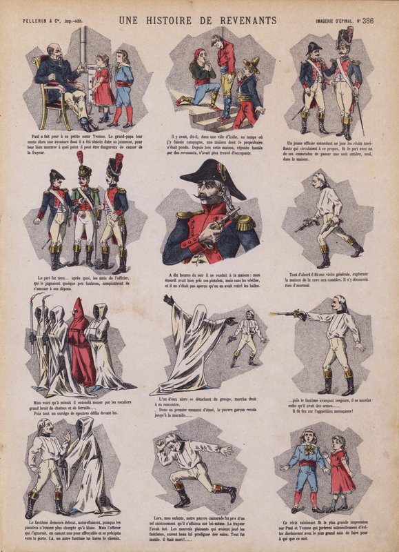 Une histoire de fantômes (lithographie en couleur) - French School