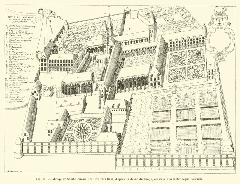 Abbaye de Saint-Germain des Prés vers 1630, d