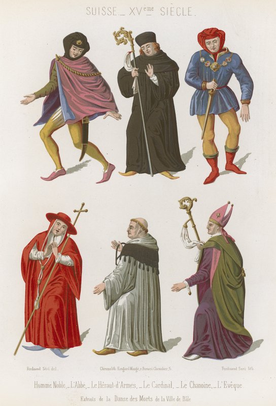 Abbé, le héraut en chef, cardinal, chanoine et évêque - French School