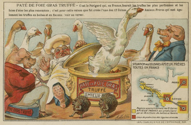 Publicité pour Amieux Frères Pâté de Foie Gras - French School