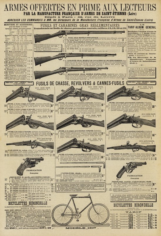 Publicité pour des fusils - French School