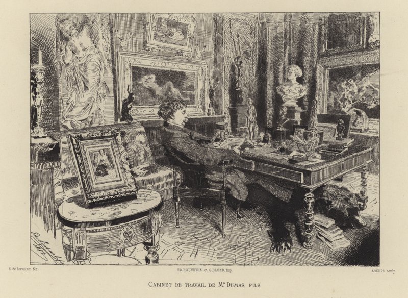 Alexandre Dumas fils dans son étude - French School