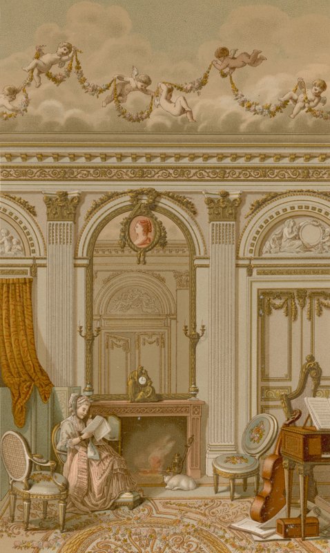 Un intérieur sous le règne de Louis XVI - French School