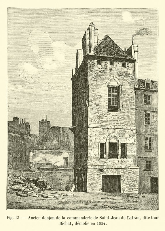 Ancien donjon de la commanderie de Saint-Jean de Latran, dite tour Bichat, démolie en 1854 - French School