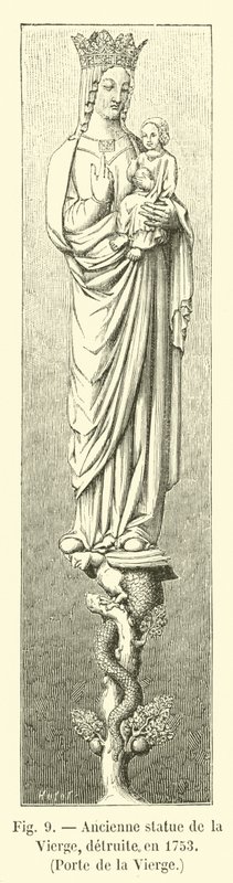 Ancienne statue de la Vierge, détruite en 1753, Porte de la Vierge - French School
