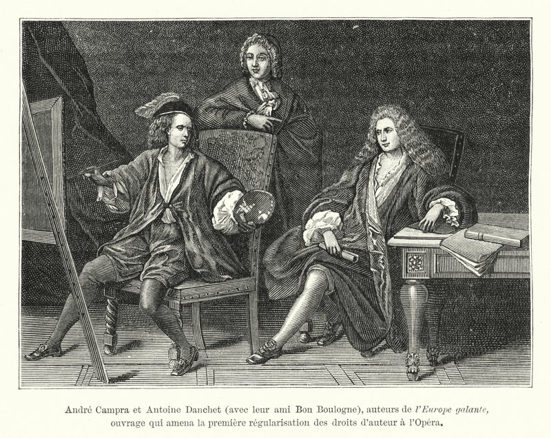 André Campra et Antoine Danchet, avec leur ami Bon Boulogne, auteurs de l