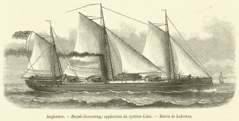 Angleterre, Royal-Sovereign, application du système Coles - French School