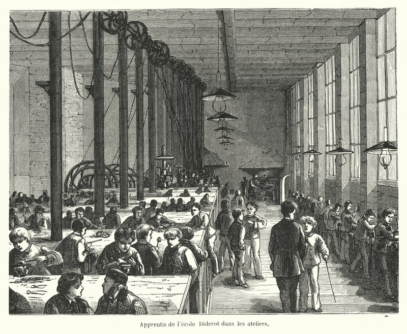 Apprentis dans les ateliers de l