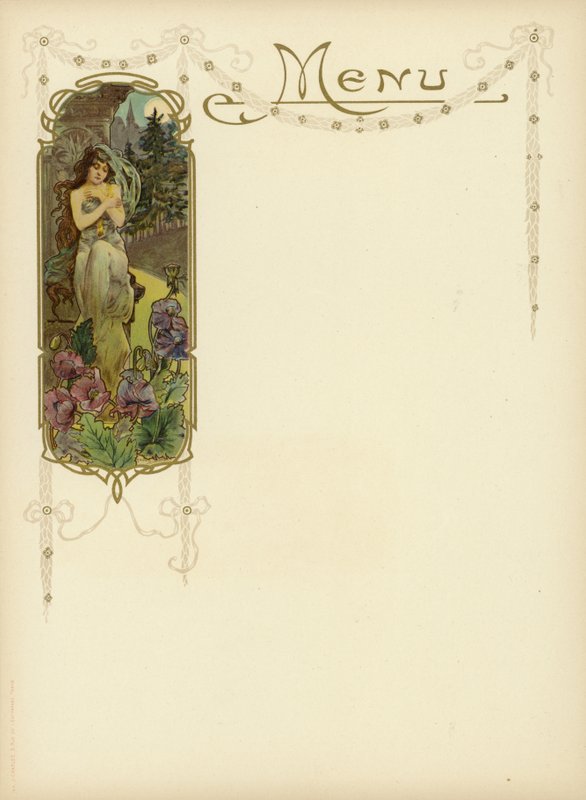Design Art Nouveau pour un menu - French School