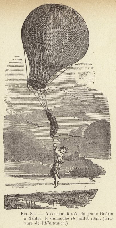 Ascension forcée du jeune Guérin à Nantes, le dimanche 16 juillet 1843 - French School
