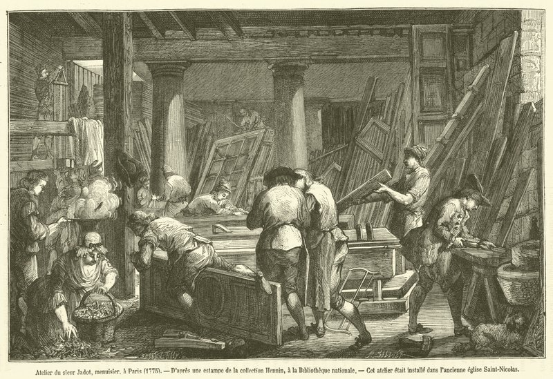 Atelier du sieur Jadot, menuisier, à Paris - French School