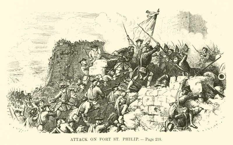 Attaque du fort Saint-Philippe - French School