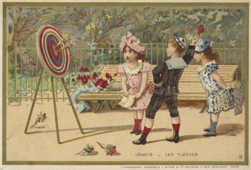 Cartes Au Bon Marché représentant des jeux d