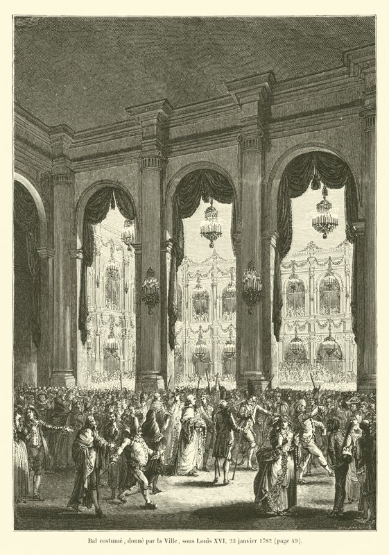Bal costumé, donné par la Ville, sous Louis XVI, 23 janvier 1782 - French School