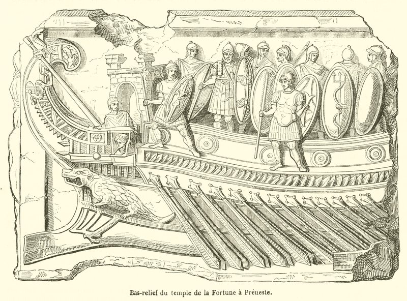 Bas-relief du temple de la Fortune a Preneste - French School
