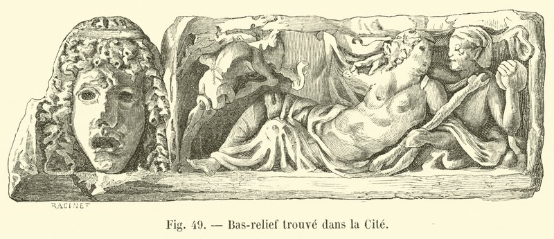 Bas-relief trouvé dans la Cité - French School