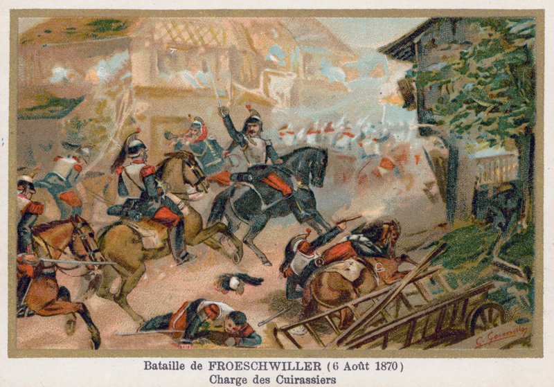 Bataille de Froeschwiller, charge des cuirassiers - French School