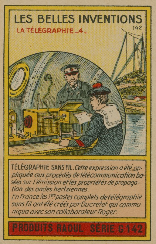 Carte des belles inventions, télégraphie - French School