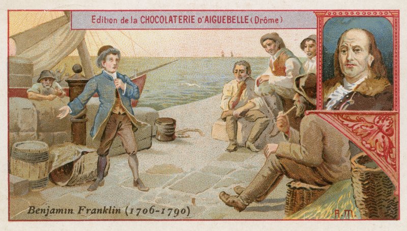 Benjamin Franklin, scientifique, inventeur et politicien américain - French School