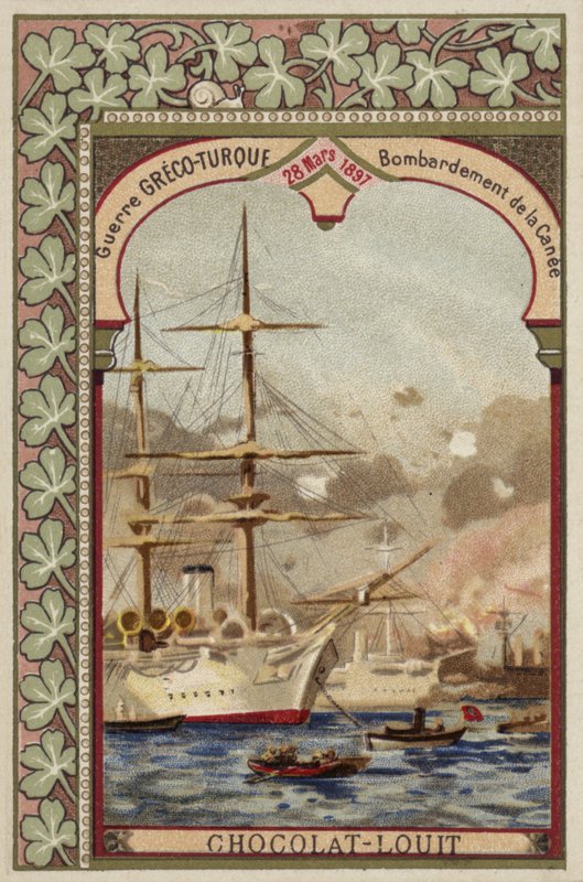 Bombardement de La Canée, Crète, guerre gréco-turque, 28 mars 1897 - French School