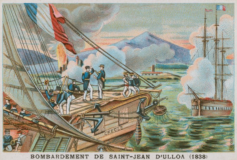 Bombardement de San Juan de Ulúa, Mexique, par les Français, 1838 - French School