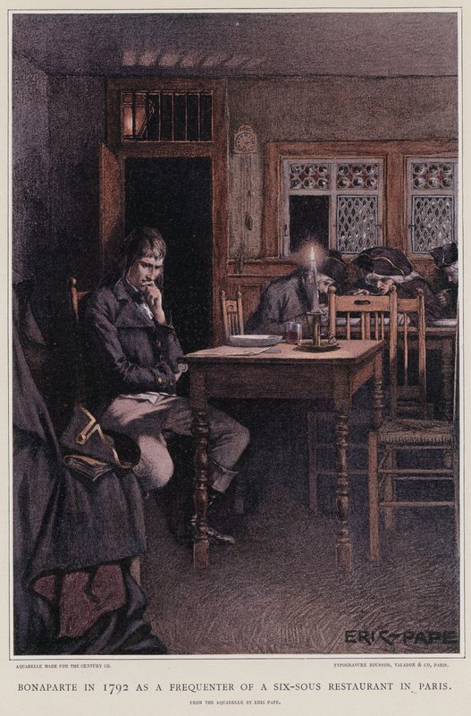 Bonaparte en 1792 fréquentant un restaurant à six sous à Paris - French School