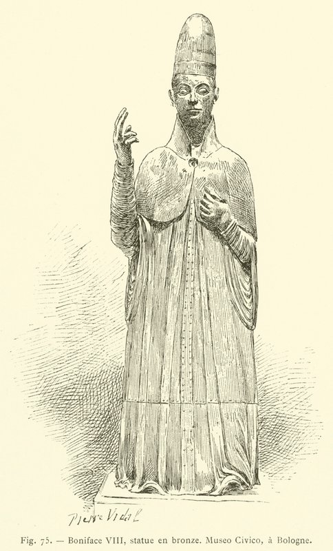 Boniface VIII, statue en bronze, Museo Civico, à Bologne - French School