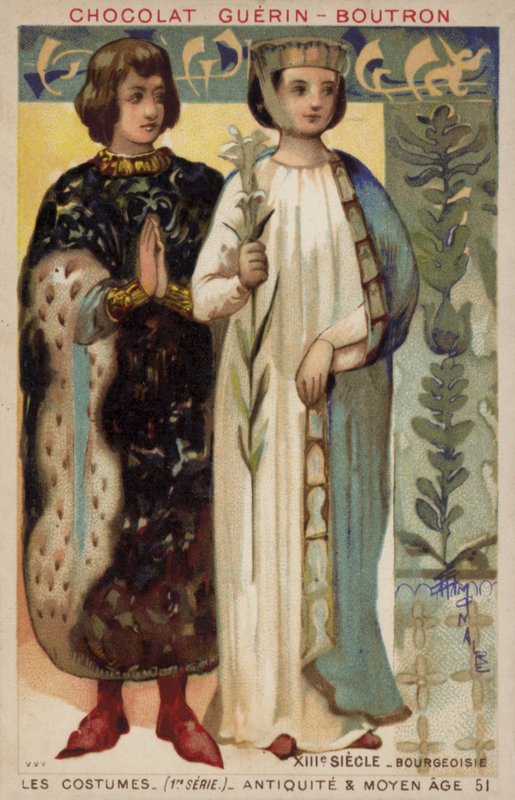 Costume bourgeois, 13ème siècle - French School