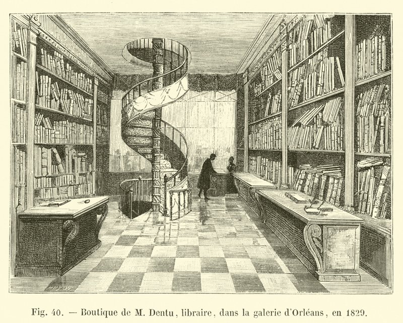 Boutique de M. Dentu, libraire, dans la galerie d