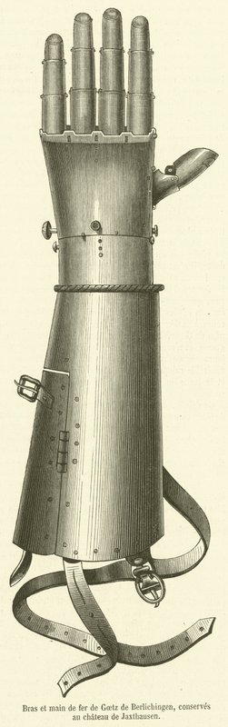 Bras et main de fer de Goetz de Berlichingen, conservés au château de Jaxthausen - French School