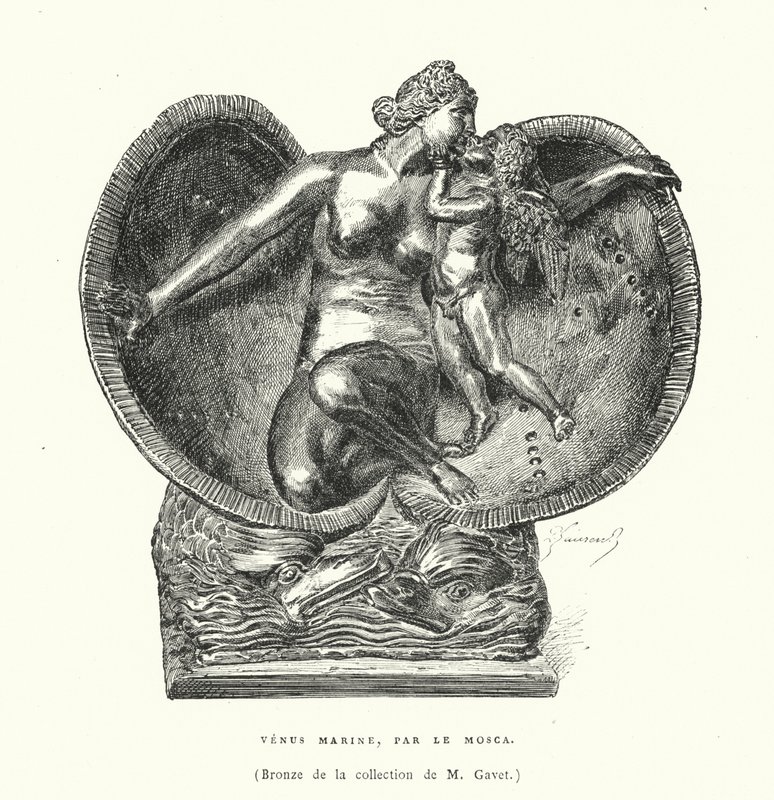 Bronze représentant la naissance de Vénus, par Le Mosca - French School