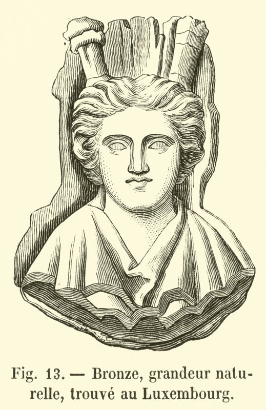 Bronze, grandeur naturelle, trouve au Luxembourg (engraving) - French School