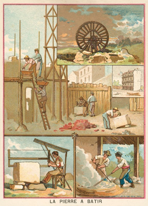 Pierre de construction (chromolithographie) - French School