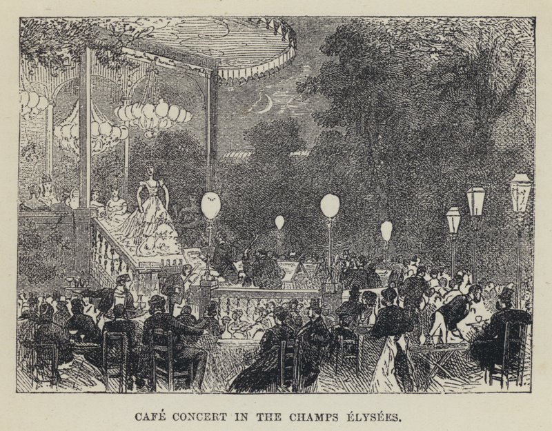 Café-concert aux Champs-Élysées (gravure) - French School