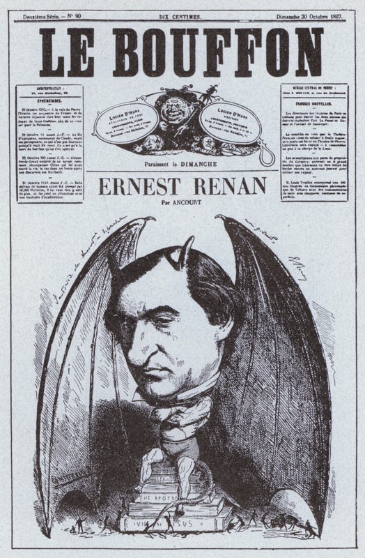 Caricature du philosophe français Ernest Renan - French School