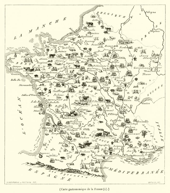Carte gastronomique de la France - French School