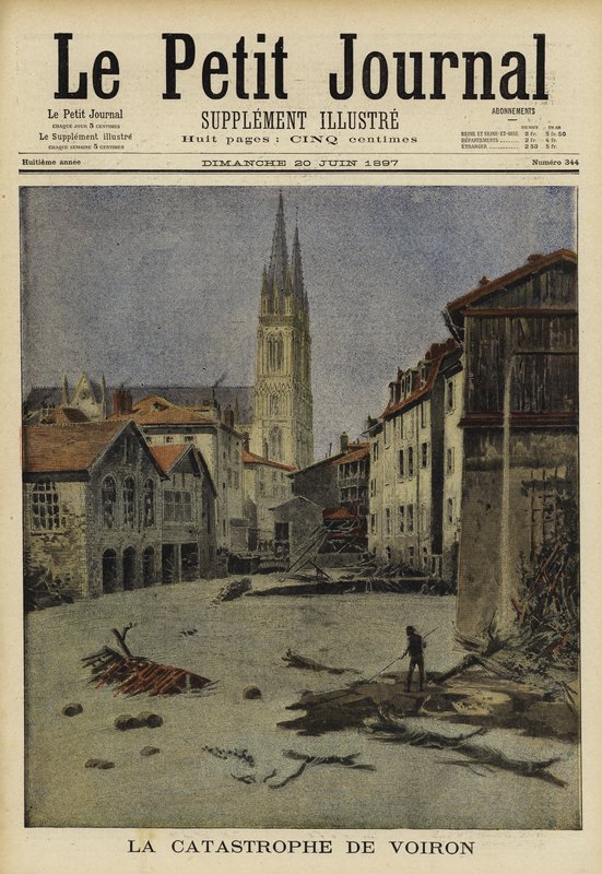 Inondations catastrophiques à Voiron, France, 1897 - French School