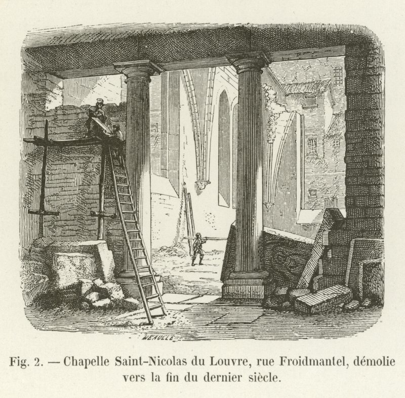 Chapelle Saint-Nicolas du Louvre, rue Froidmantel, démolie vers la fin du dernier siècle - French School