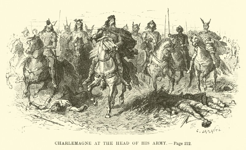 Charlemagne à la tête de son armée - French School