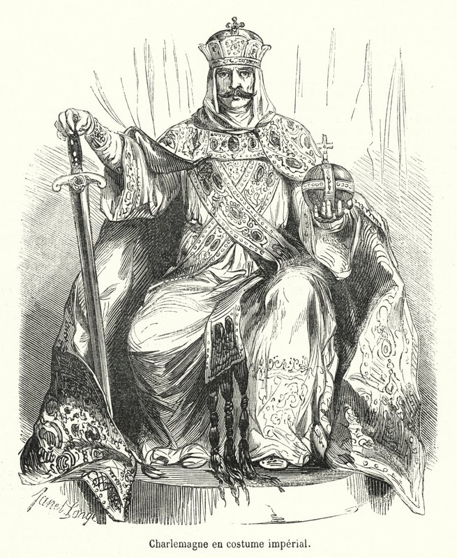Charlemagne en costume impérial - French School